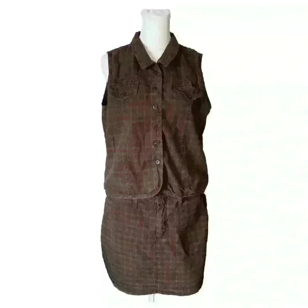 Vintage Maurice's 2 Piece Set Skirt and Button Up Top Plaid Size 8/L